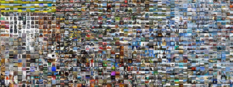 Derin öğrenme ağ yapısının oluşturulmasında kullanılan milyonlarca resimden bir örnek set.